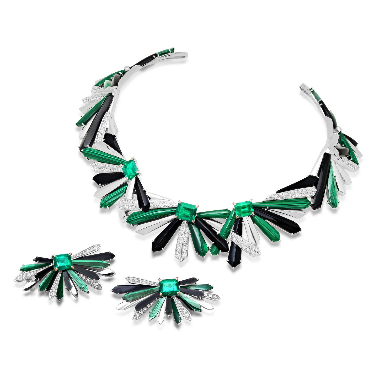 Colette x MUZO Full Set – Emerald & Diamond 18K Gold High Jewelry Collection | Colette Jewelry