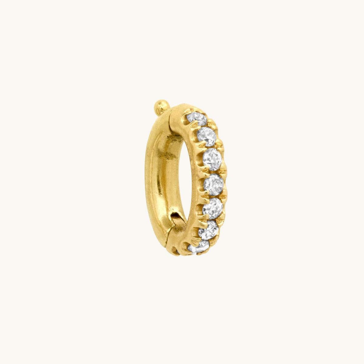 Jump Ring in 18K gold with white diamond — Colette Jewelry