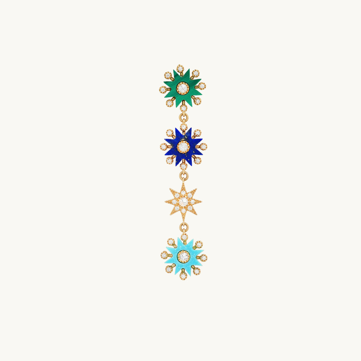 Comète Long Stud Earrings – 18K Gold & Diamonds with brilliant-cut diamond — Colette Jewelry