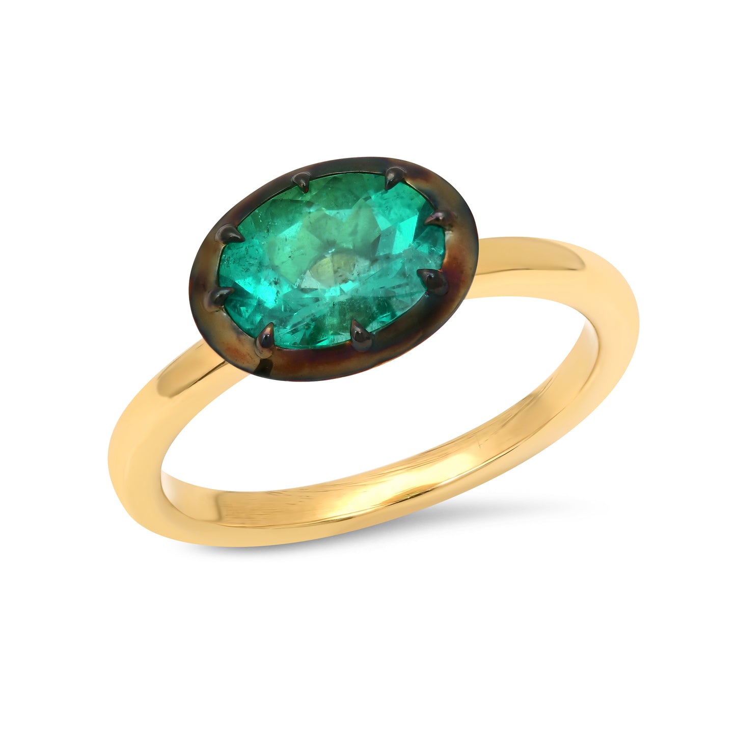 ANIS Gomita Esmeralda Ring, 18K Yellow Gold & Colombian Emerald | Colette Jewelry