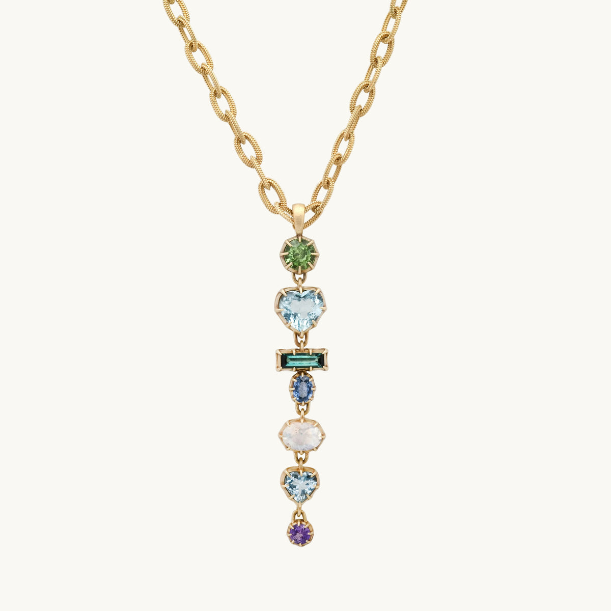ANIS Cortés Totem Pendant in 18K yellow gold with sapphire — Colette Jewelry