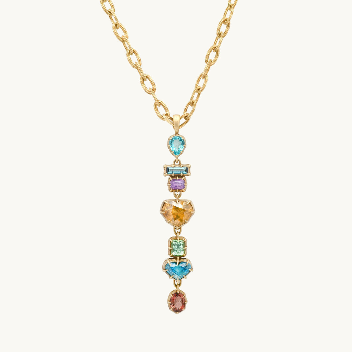 ANIS Estela de Luz Totem Pendant in 18K yellow gold with sapphire — Colette Jewelry