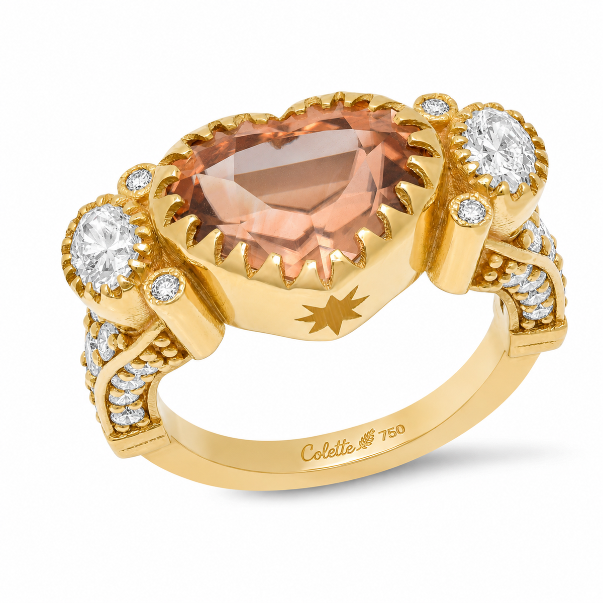 ANIS Paloma Ring | 18K Yellow Gold & Champagne Zircon | Colette Jewelry