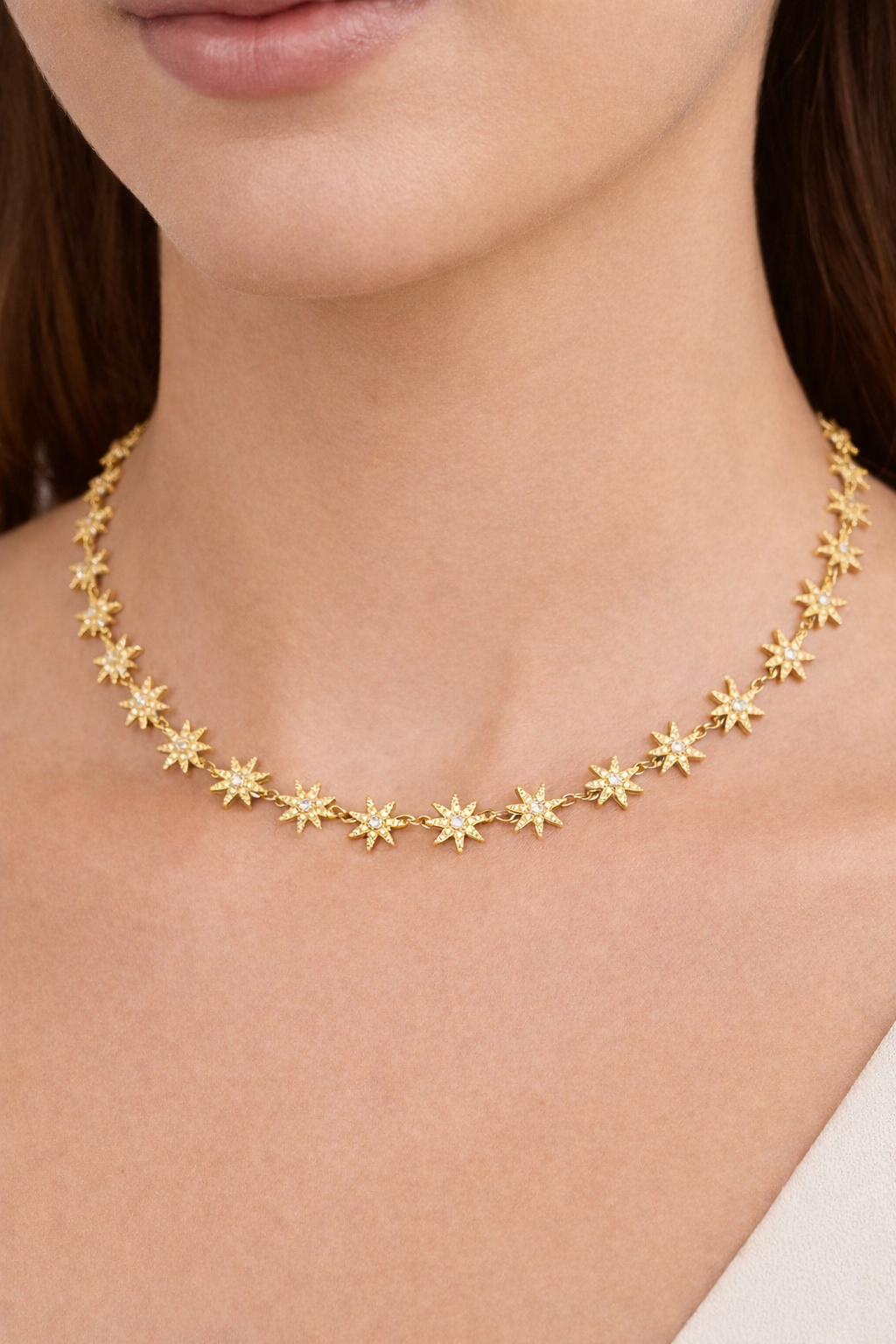 Infinity Glow Star Necklace | 18K White Gold & Diamond Necklace | Colette Jewelry