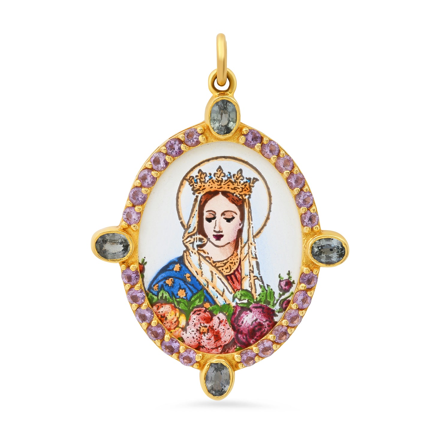 The Queen Medium Medal Charm 18K Gold Colette Jewelry