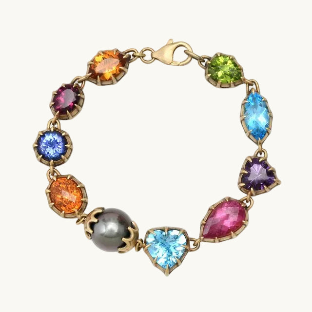 ANIS Heart Bracelet in 18K yellow gold with pearl — Colette Jewelry