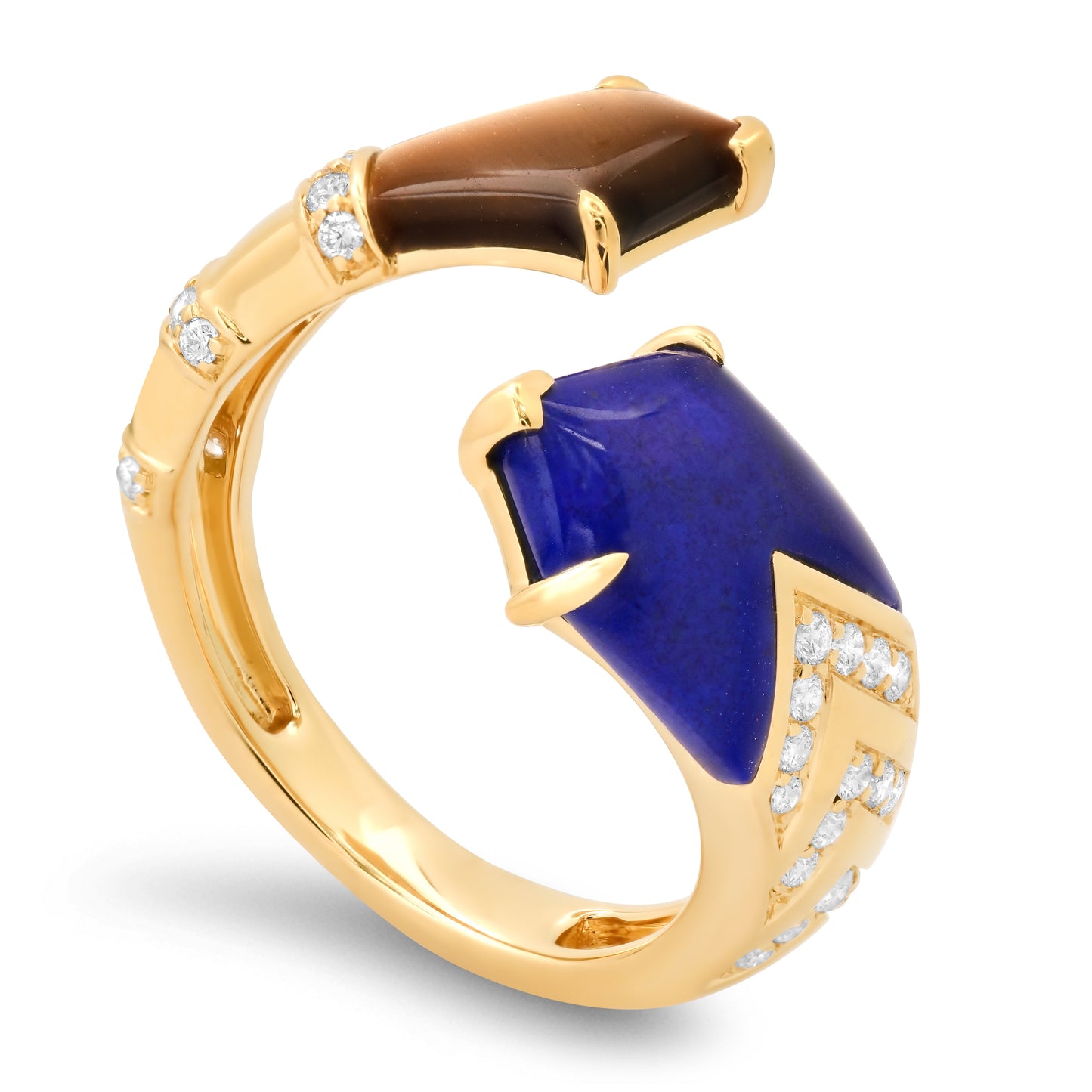 Feather Ring Twisted – 18K Gold Three-Combination Ring | Colette Jewelry