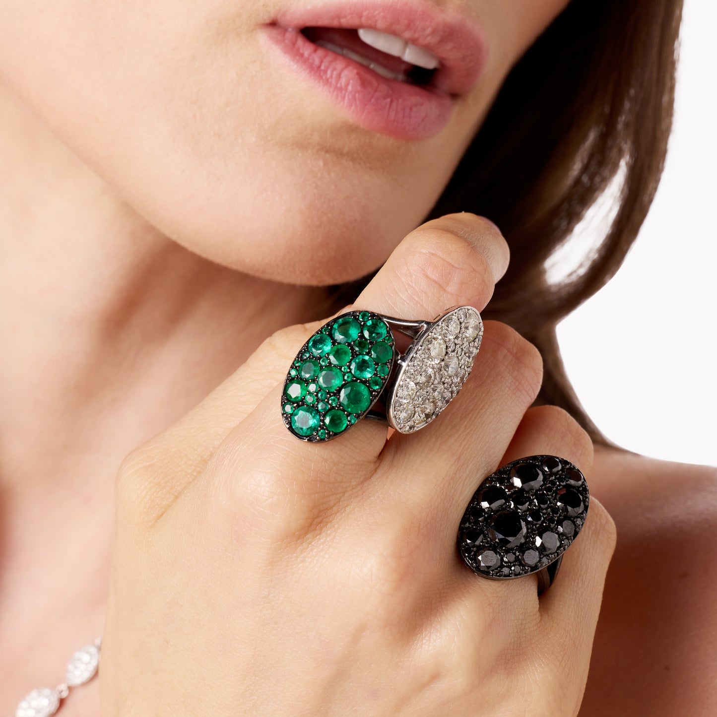 Guillaume Cluster Ring in White Gold with Diamonds | Colette Jewelry