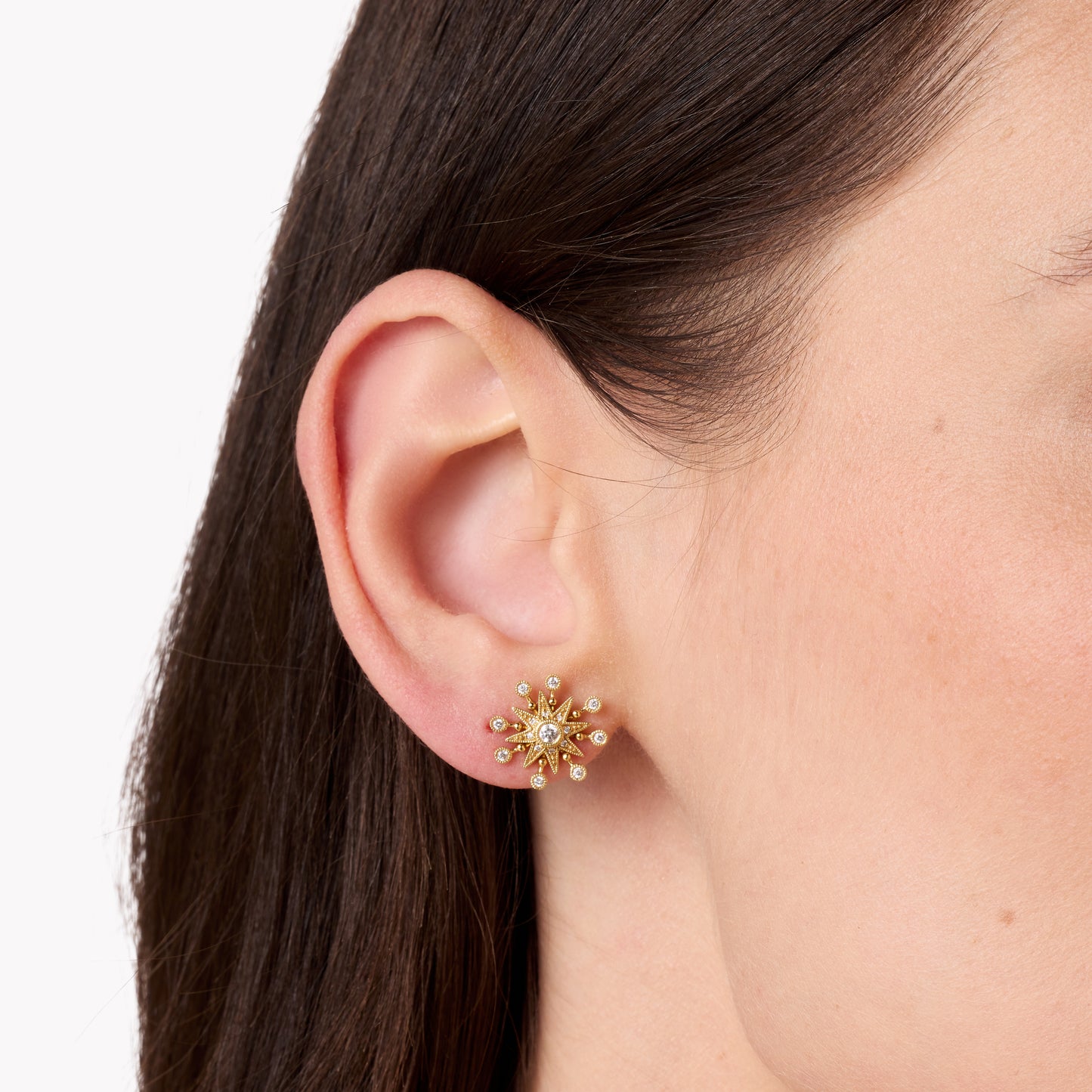Star Studs 18K Gold & Diamond Earrings — Twinkle Galaxia | Colette Jewelry