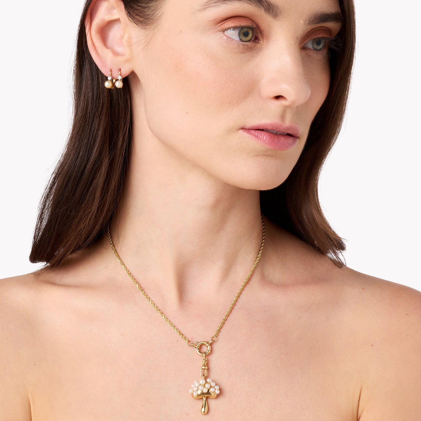 Mushroom Pendant with Pearls in 18K Gold | Colette Jewelry