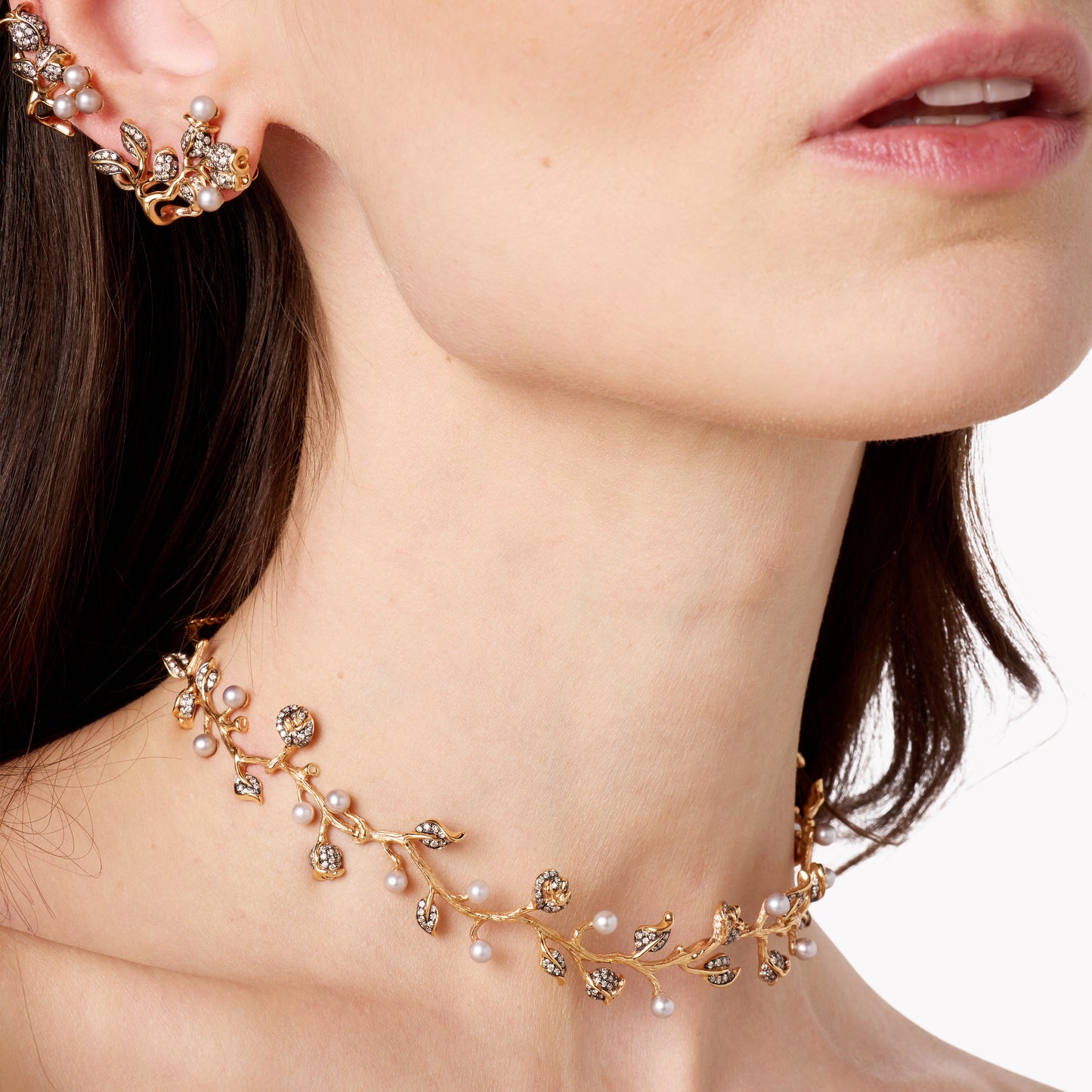 Thistles Choker — 18K Gold & Diamond Necklace | Colette Jewelry