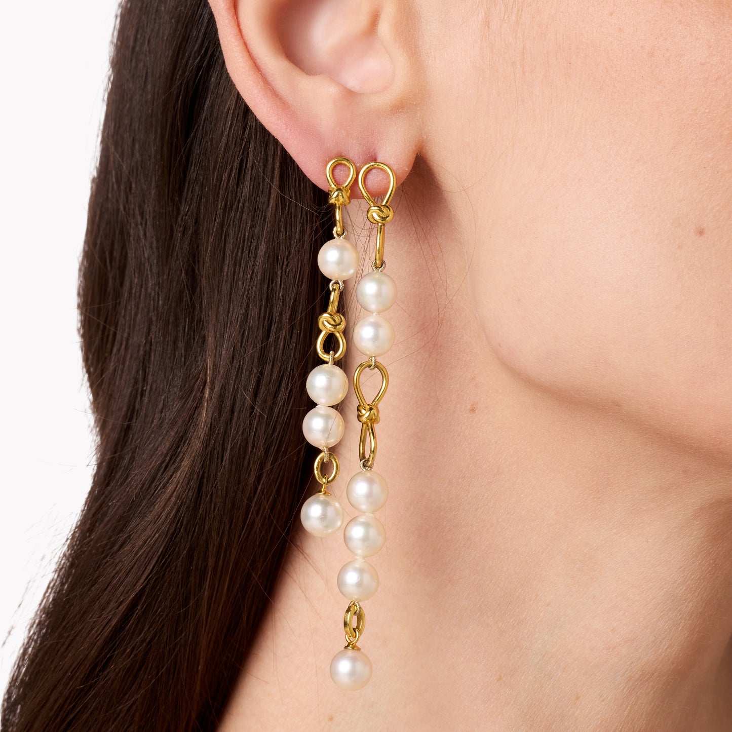 Toi et Moi Madame Earrings with Pearl — 18K Rose Gold | Colette Jewelry