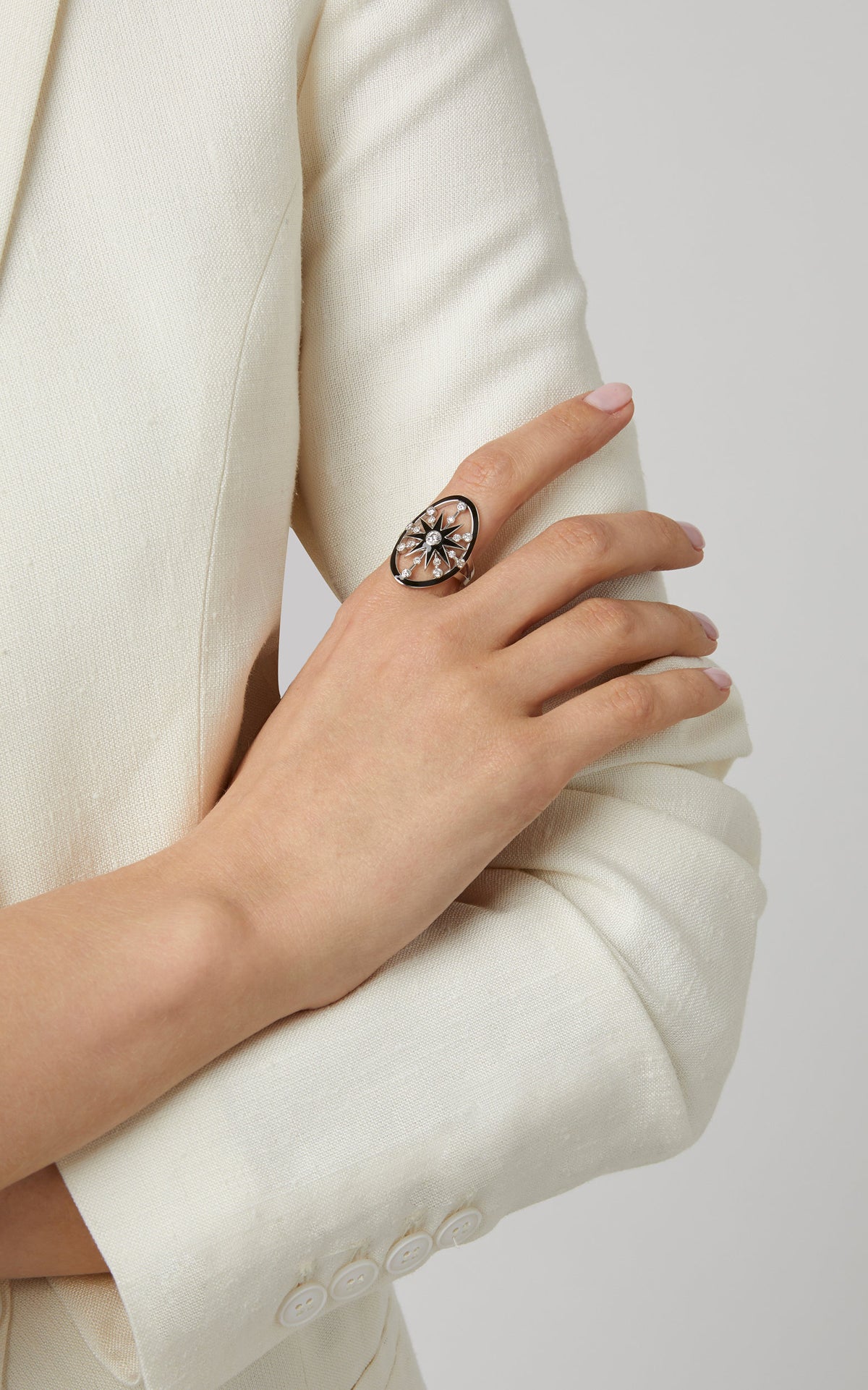 Black Monoceros Ring | 18K White Gold & Diamonds | Galaxia | Colette Jewelry
