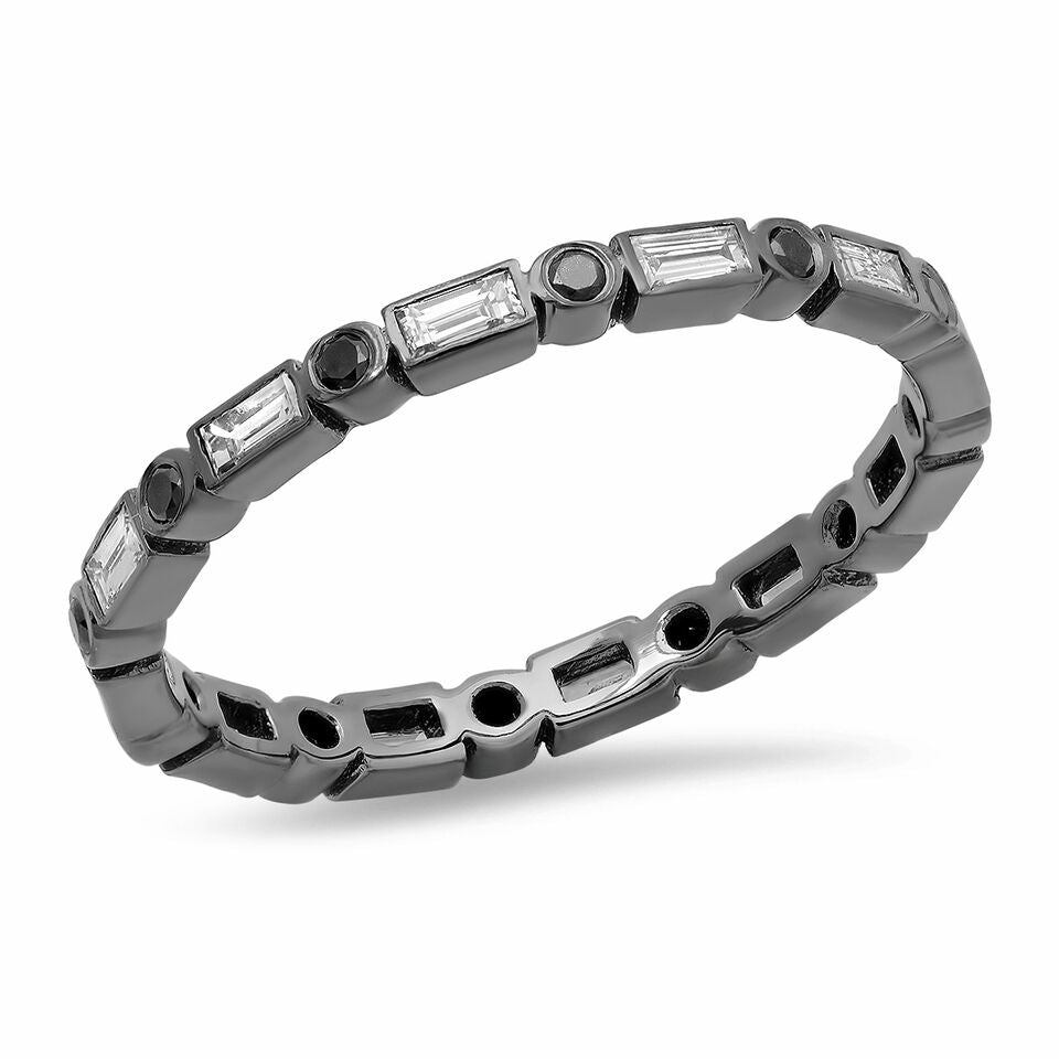 Baguette Bezel Eternity Band – 18K Gold Diamond Ring | Colette Jewelry