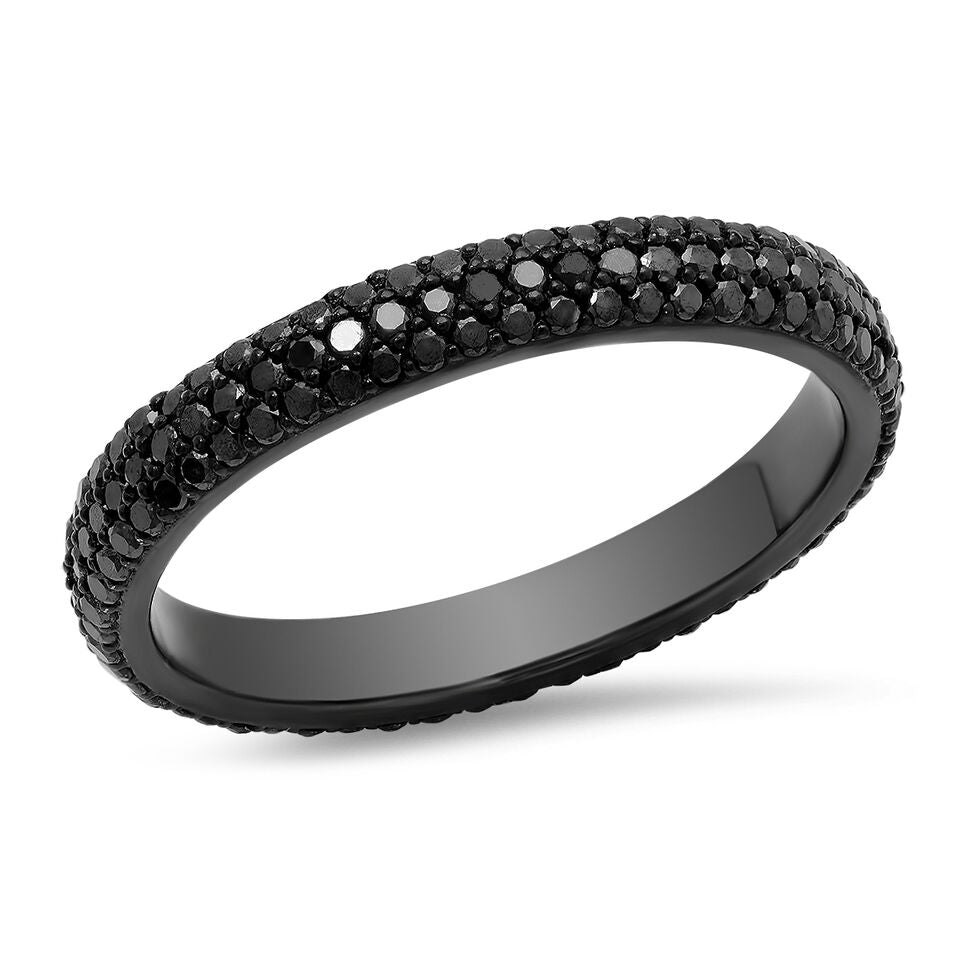Black diamond pave eternity ring Clearance