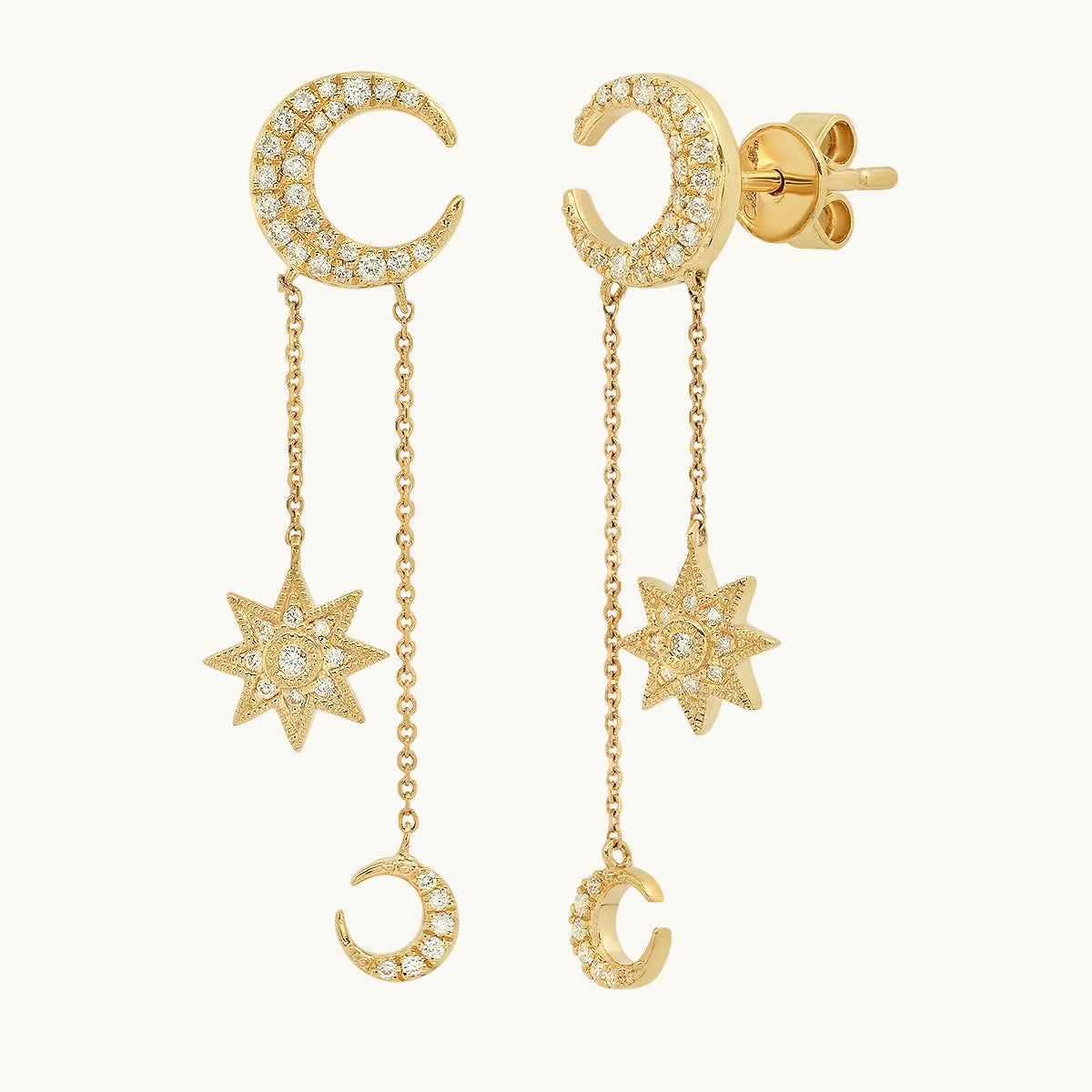 Mini Galaxia Moon Drop Earrings — Colette Jewelry
