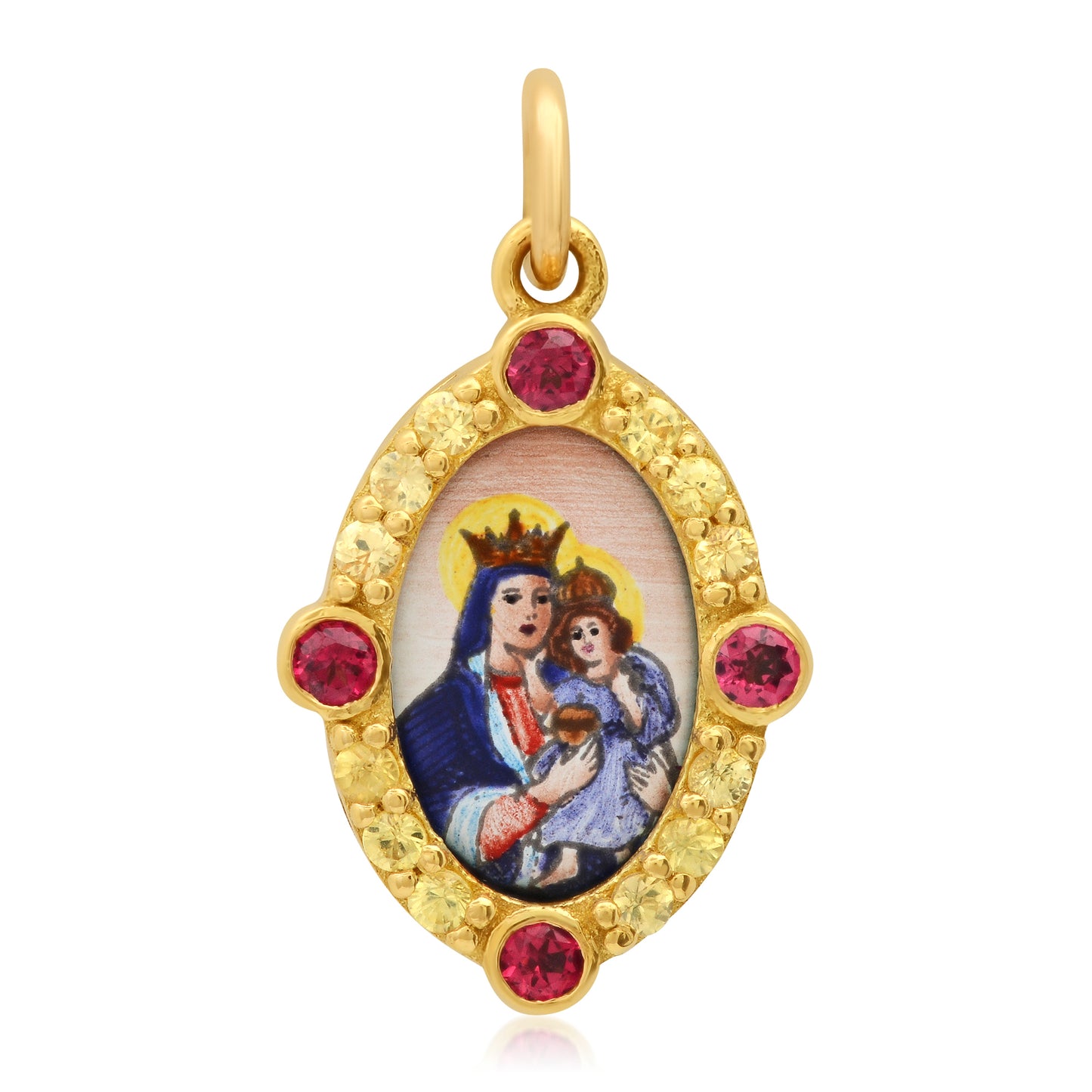 Our Lady of Carmel Mini Medal Necklace – Santos y Cielos | Colette Jewelry