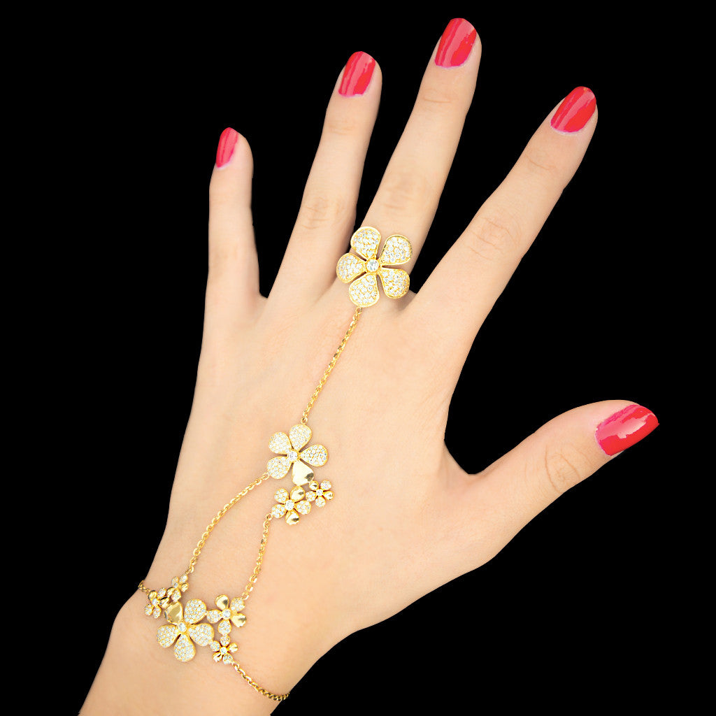Belladonna Hand Installation 18K Gold Diamond Bracelet | Colette Jewelry