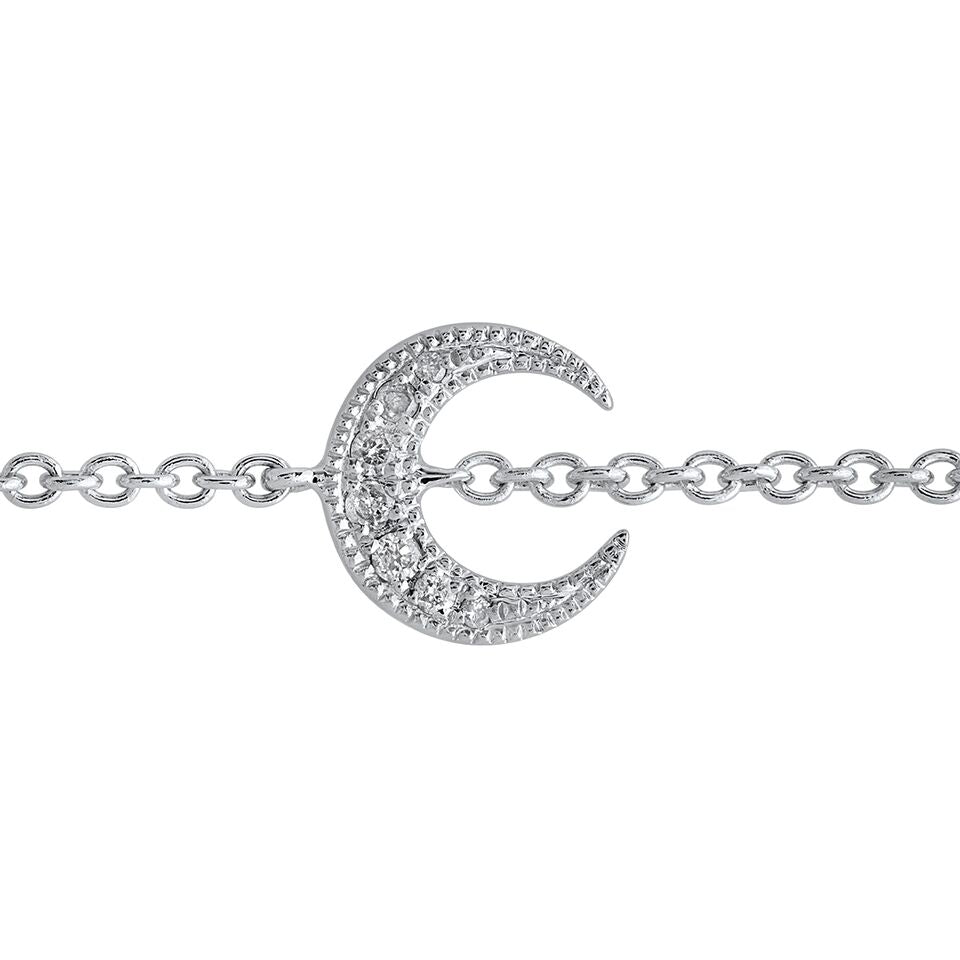 Mini Moon Bracelet | 18K White Gold & Diamond Bracelet | Colette Jewelry