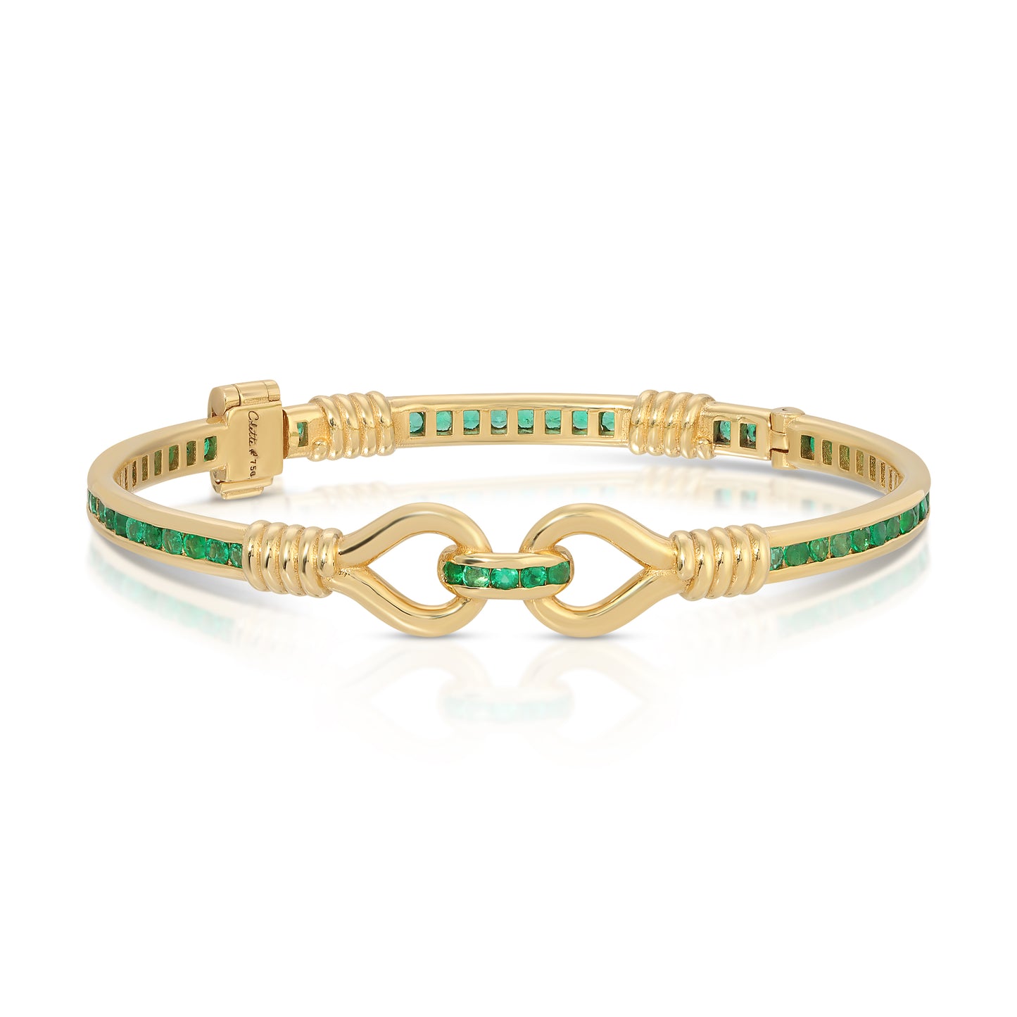 Toi et Moi Double-Knot Bracelet in 18K Rose Gold with Emerald | Colette Jewelry