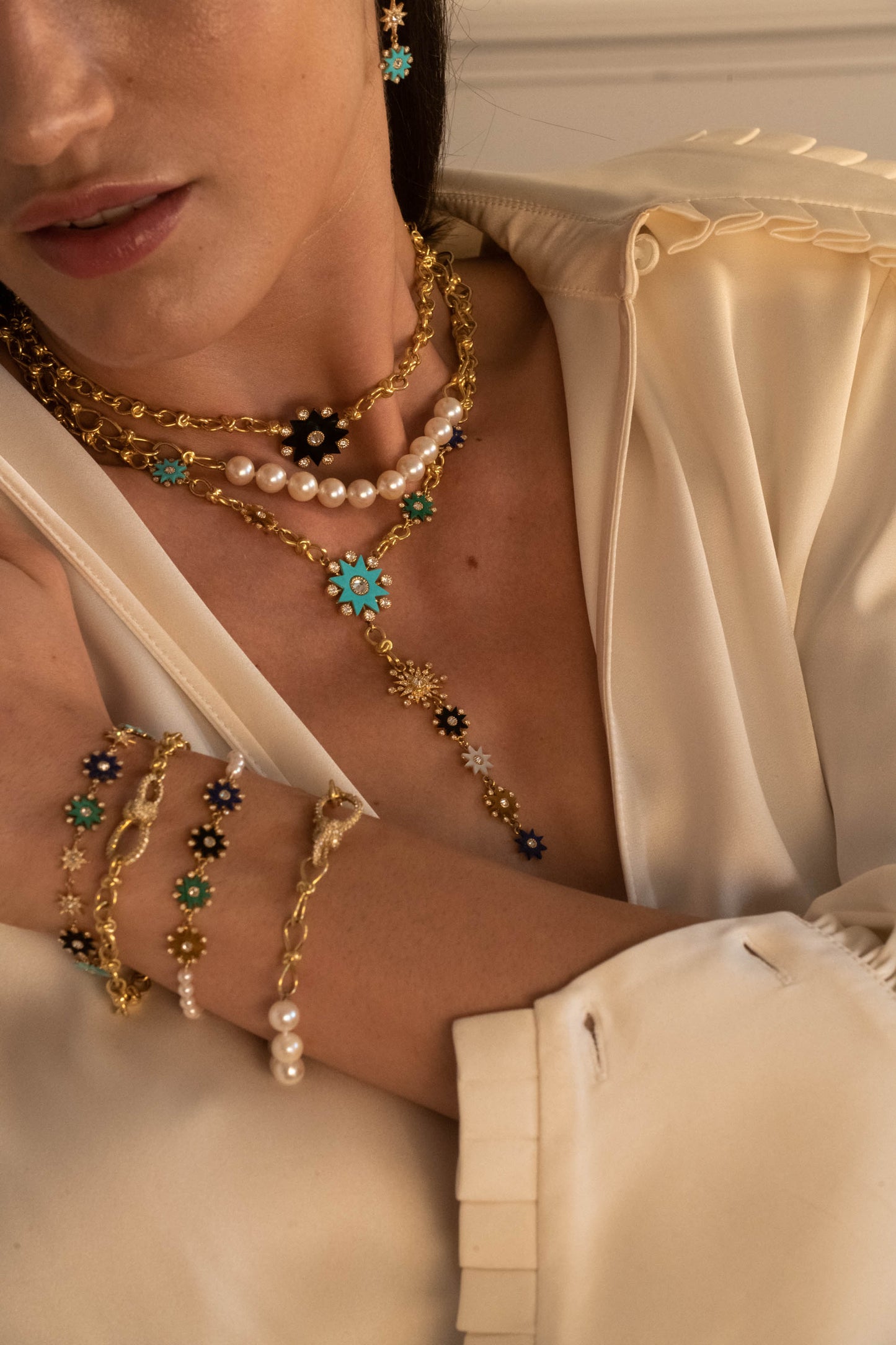 Comète Necklace Enchain – Rose Gold Toi et Moi Necklace | Colette Jewelry