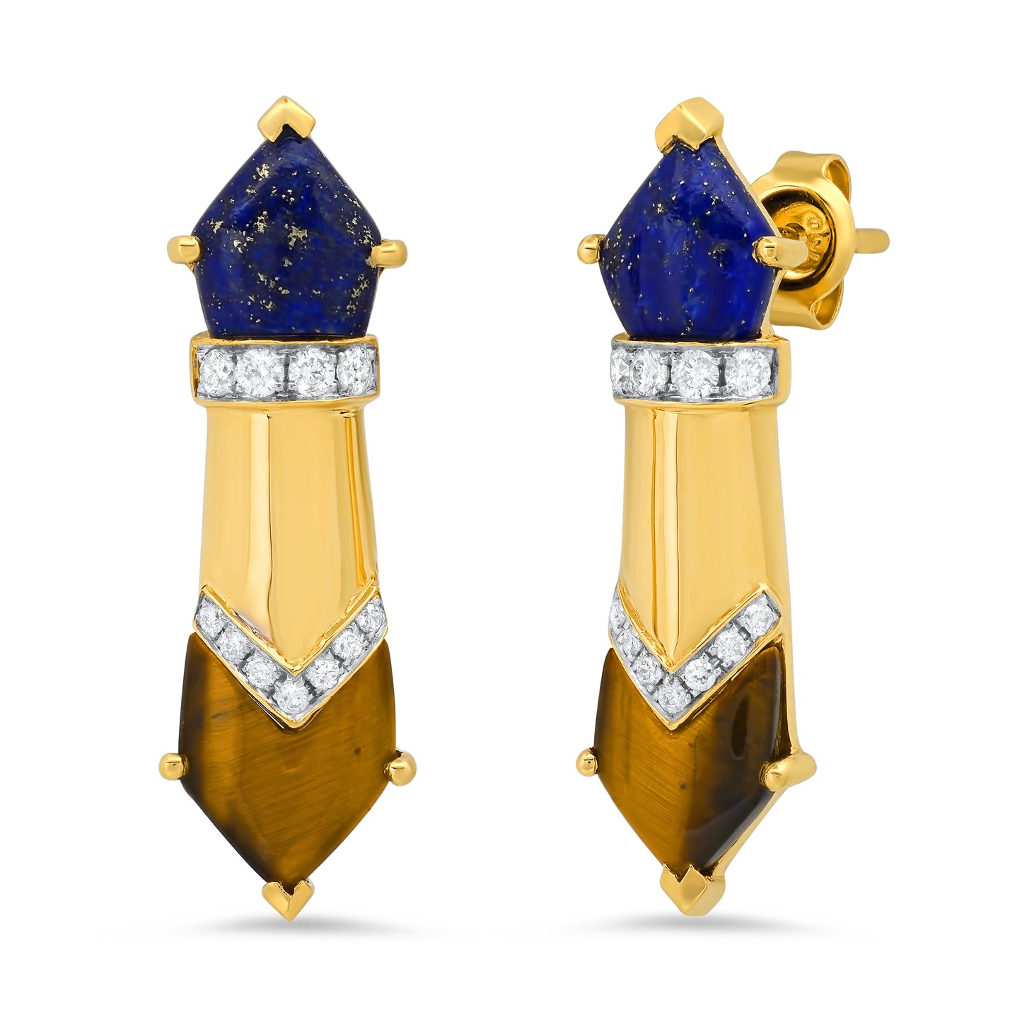 Penacho Classic Studs – 18K Gold Diamond Earrings | Colette Jewelry