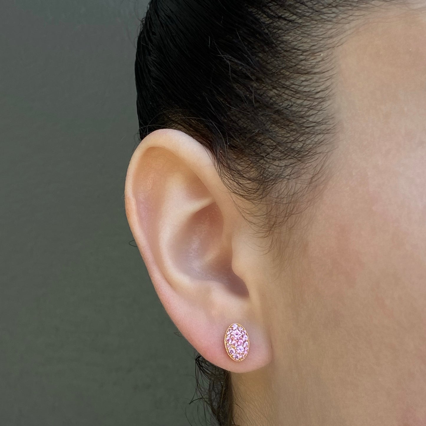 Petit Cluster Stud Earrings Pink Sapphire 18K Gold | Colette Jewelry