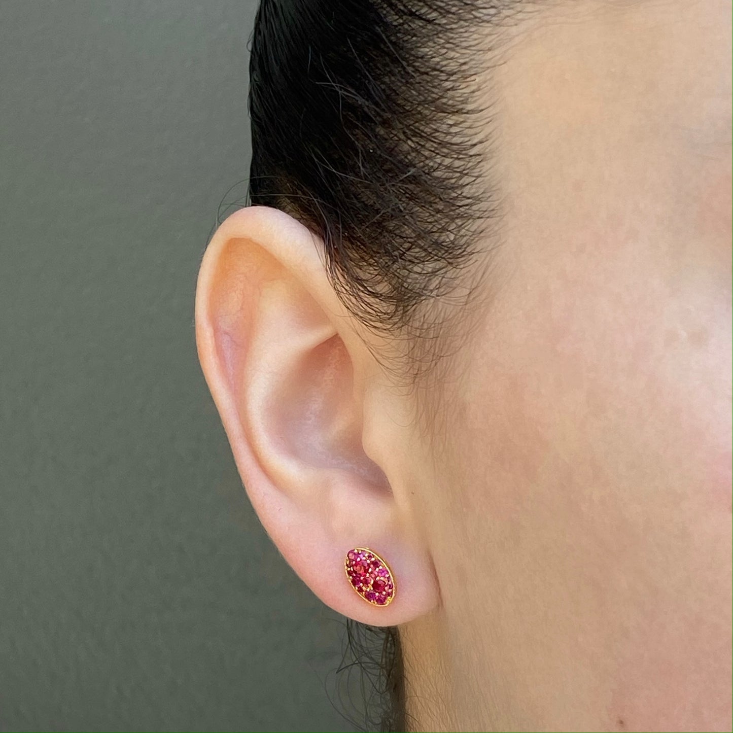 Petit Cluster Studs Ruby — 18K Gold Ruby Earrings | Colette Jewelry