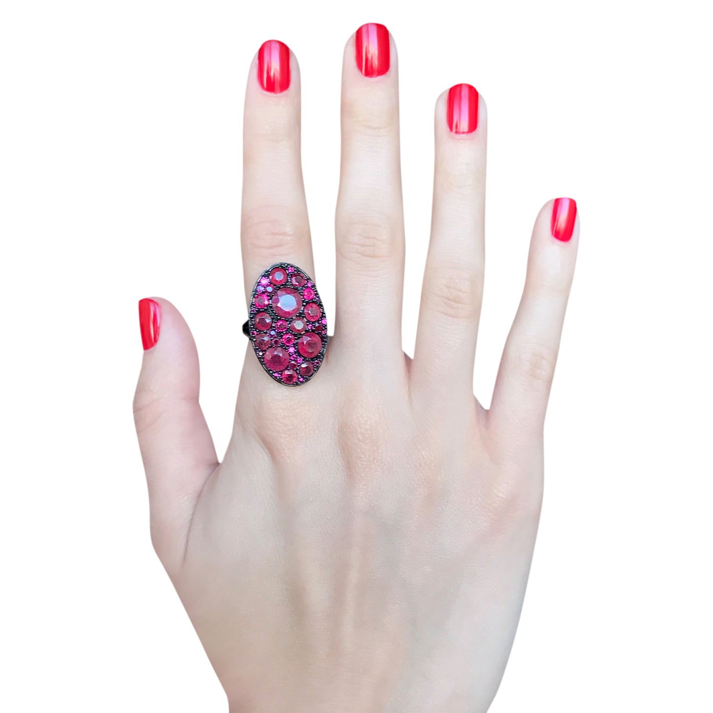 Guillaume Cluster Ruby Ring 18K Gold | Colette Jewelry