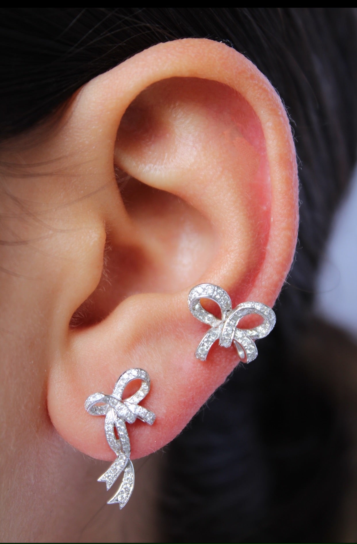 Bow Studs in 18K Gold with Diamonds — Colette Jewelry