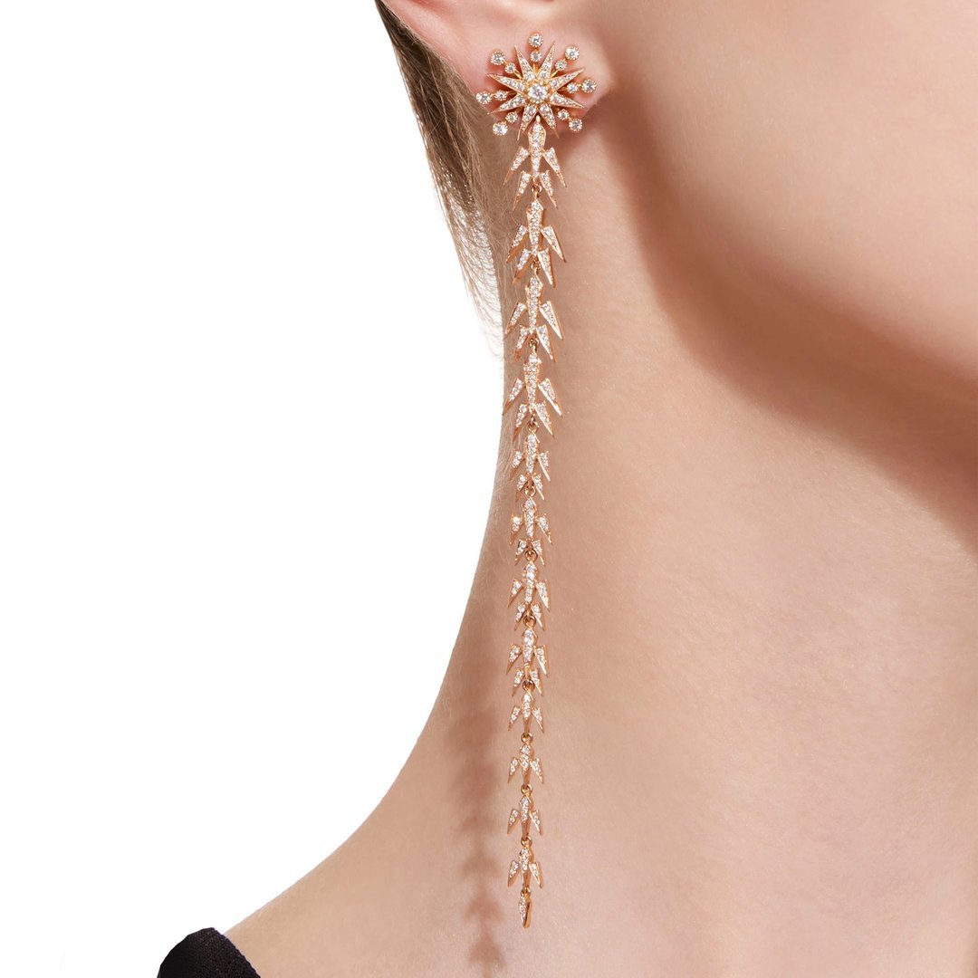 Star Duster Earrings – 18K Gold & Diamond Drop Earrings | Colette Jewelry
