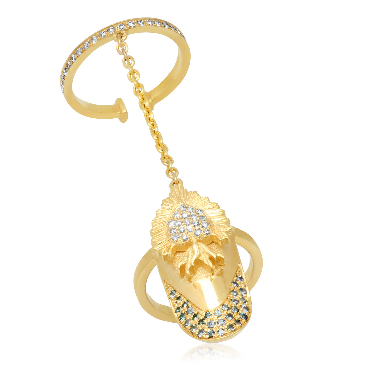 Heart Nail Blue Pendant Necklace in Rose Gold in 18K rose gold with diamond — Colette Jewelry