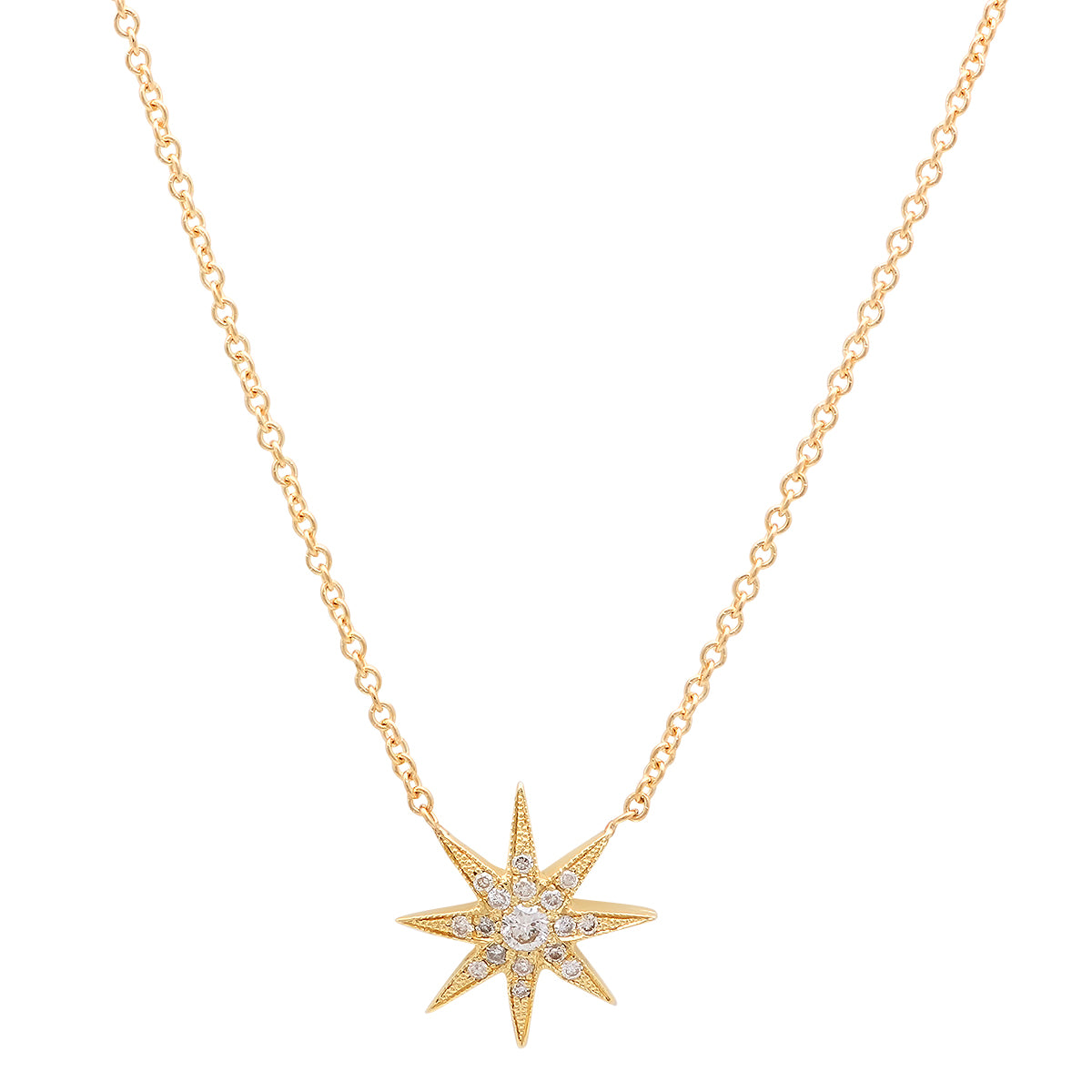 Single Star Pendant | 18K White Gold & Diamond Necklace | Colette Jewelry