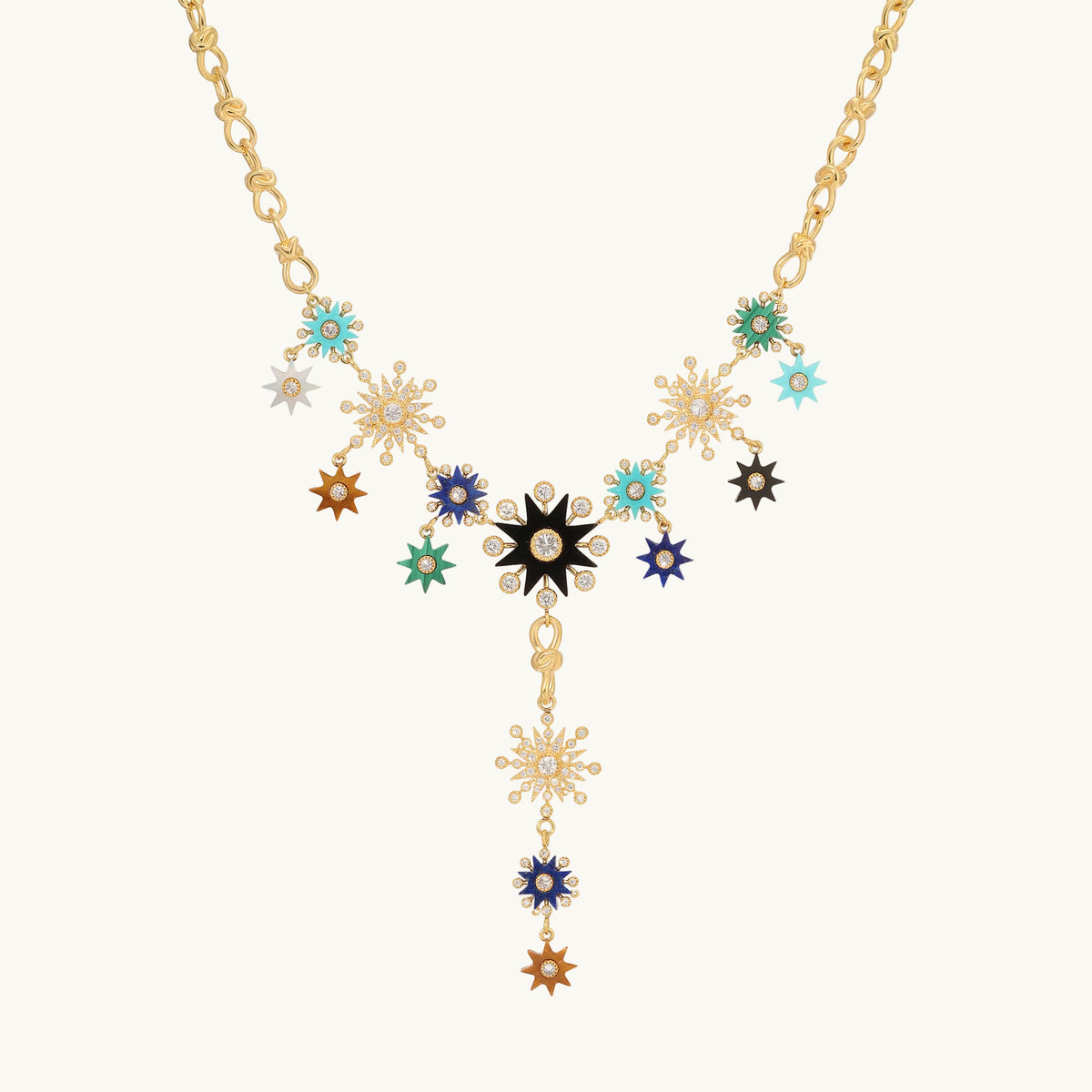 Comète Master Enchain Necklace – Rose Gold & Diamonds – Toi et Moi – in 18K rose gold with brilliant-cut diamond — Colette Jewelry