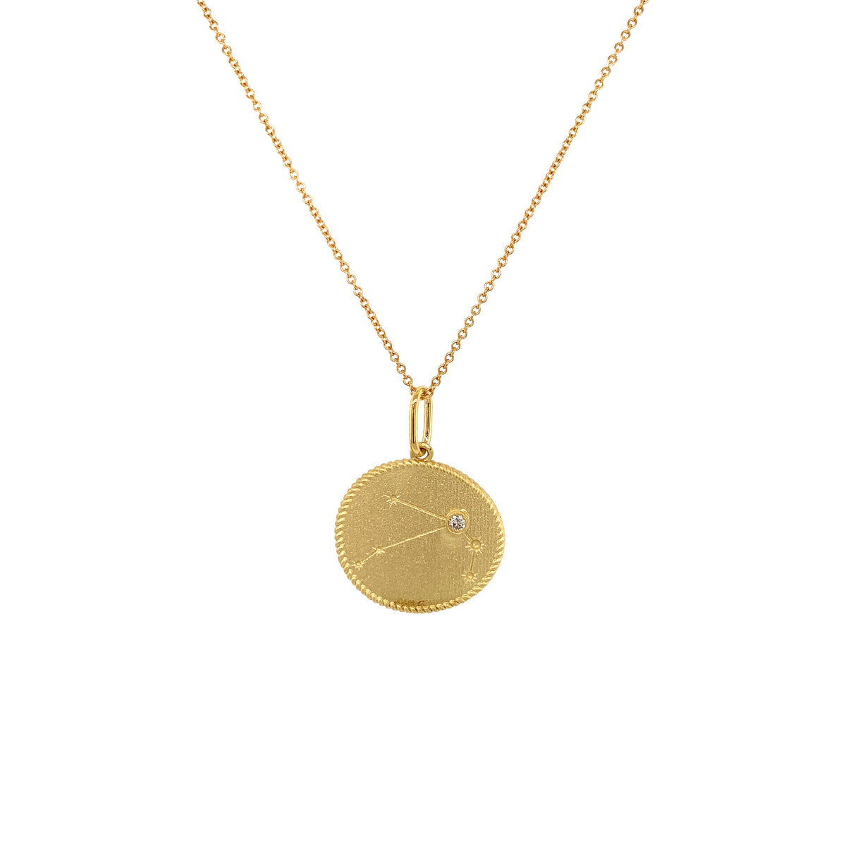 Aries Double-Sided Zodiac Necklace in 18K Gold — Colette Jewelry