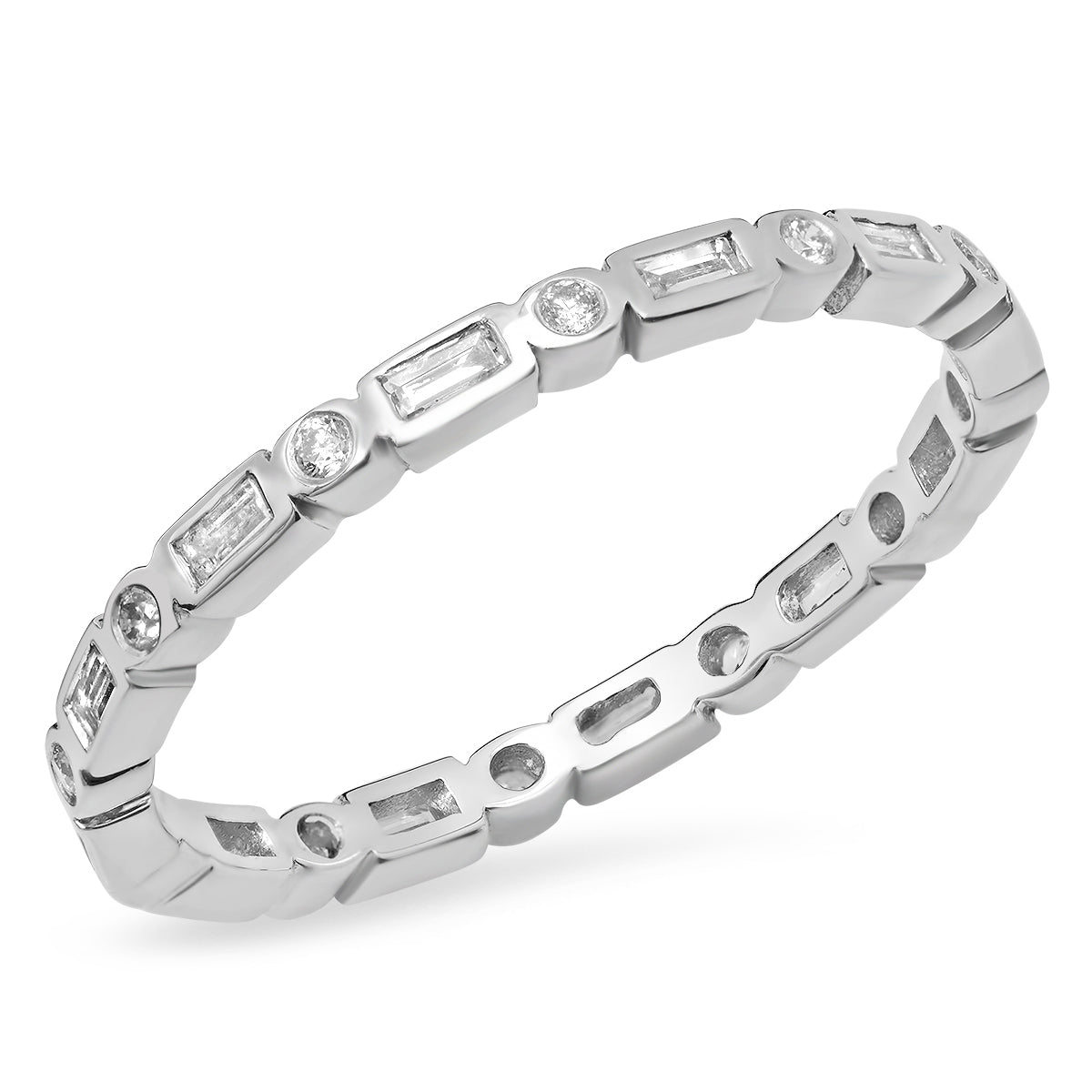 White Diamond Eternity Ring in 18K White Gold | Colette Jewelry