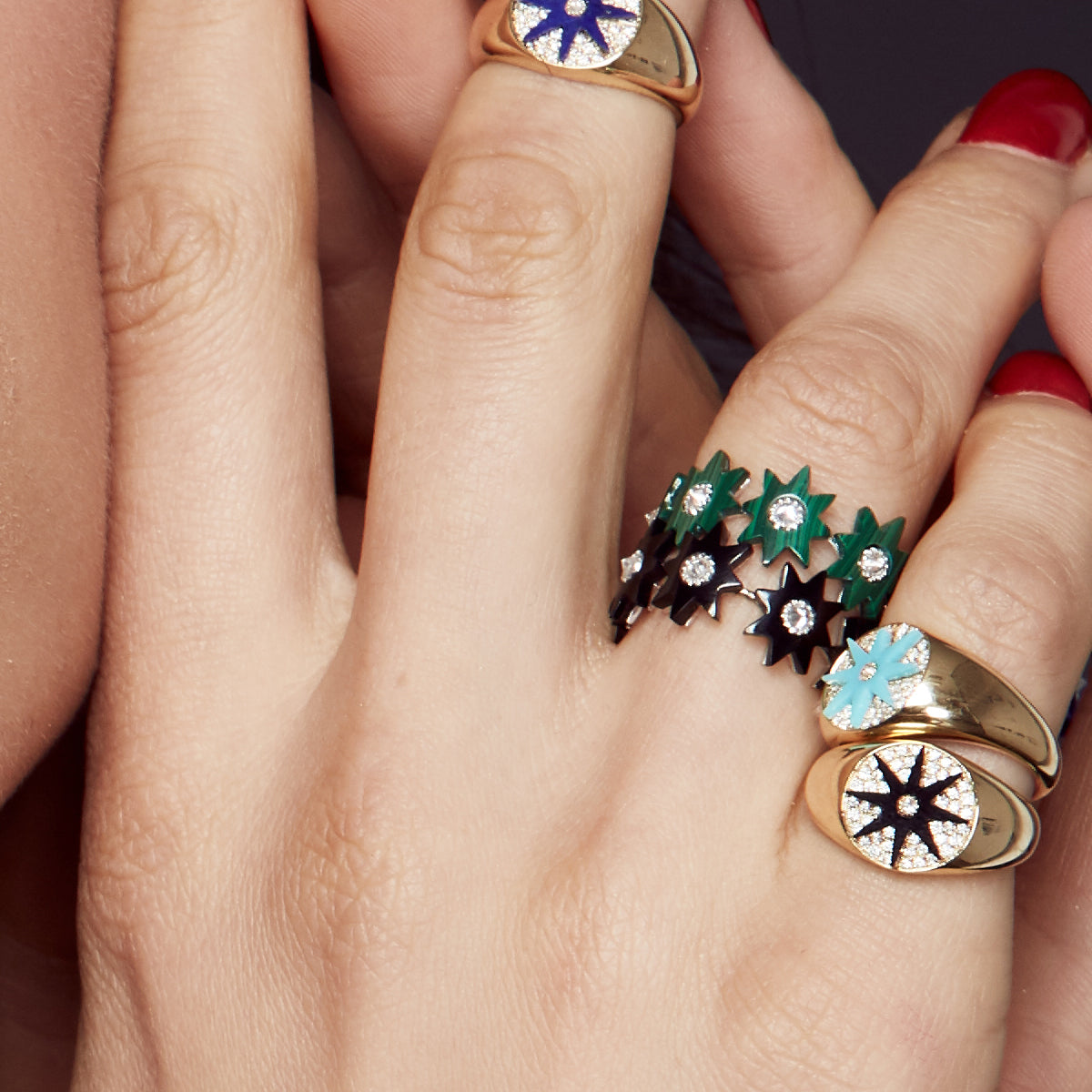 Star Infinity Ring in 18K Gold with Diamonds – Colette Jewelry