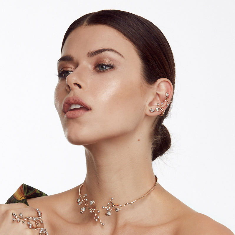Pink Sillybum Ear Cuff in 18K Gold & Pink Sapphire — Colette Jewelry