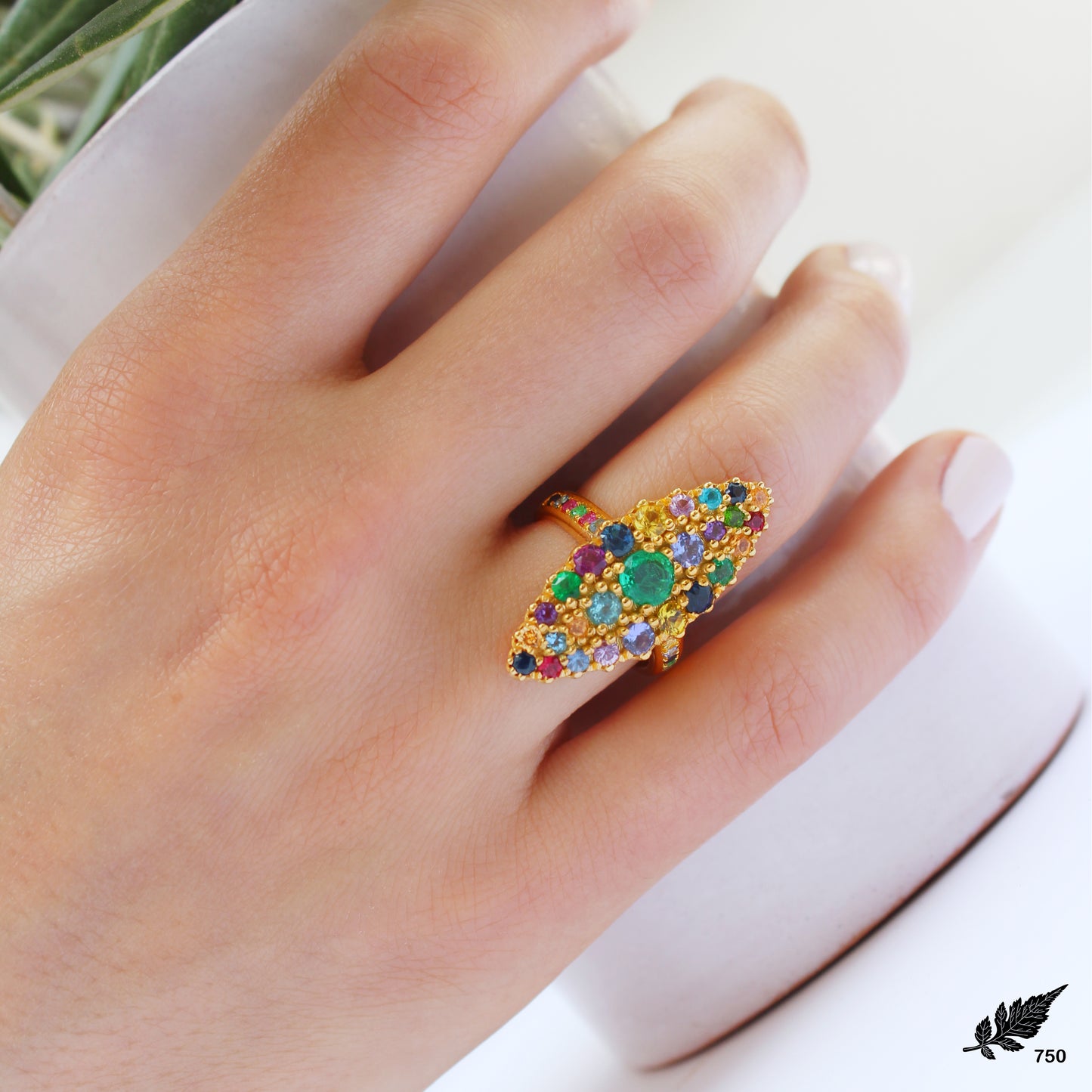 Multicolor Marquise Sapphire Ring in 18K Gold | Colette Jewelry
