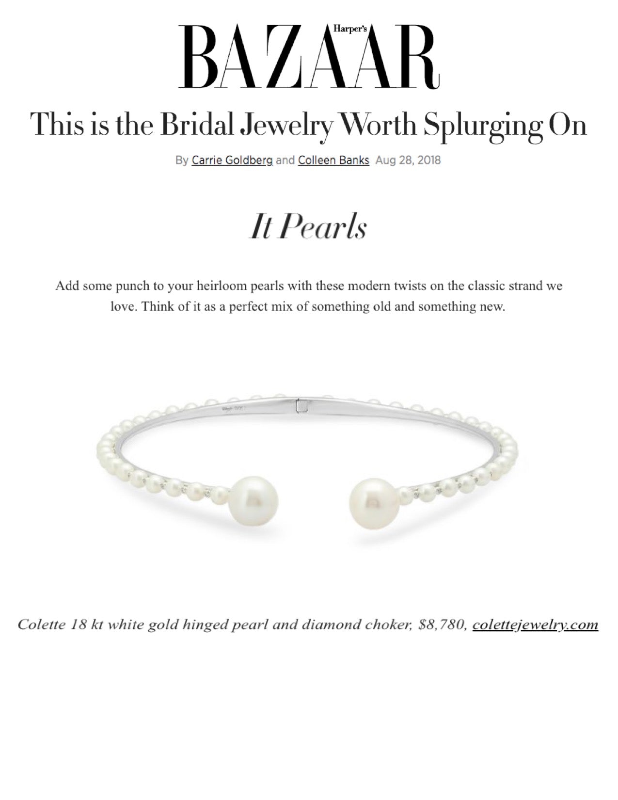 Colette Jewelry featured in Harper's Bazaar