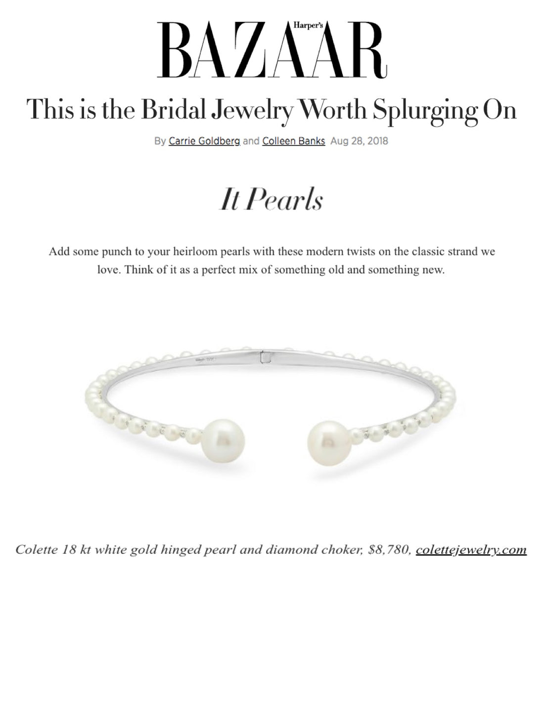 Colette Jewelry featured in Harper's Bazaar