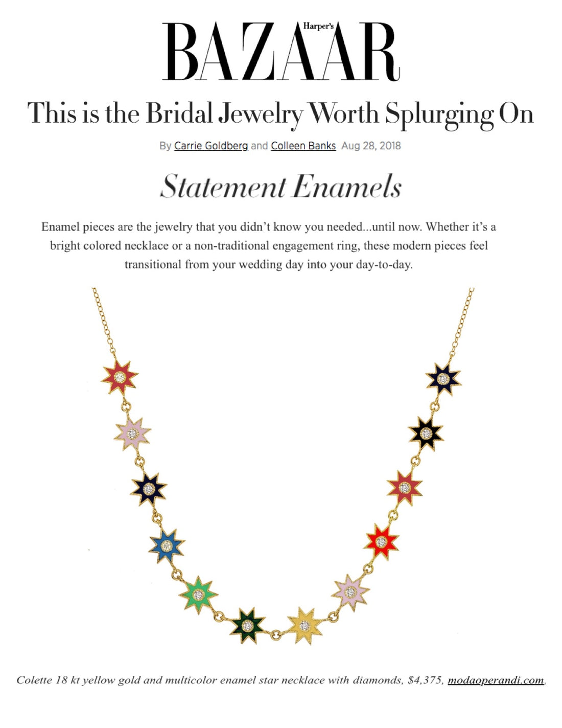 Colette Jewelry featured in Harper's Bazaar