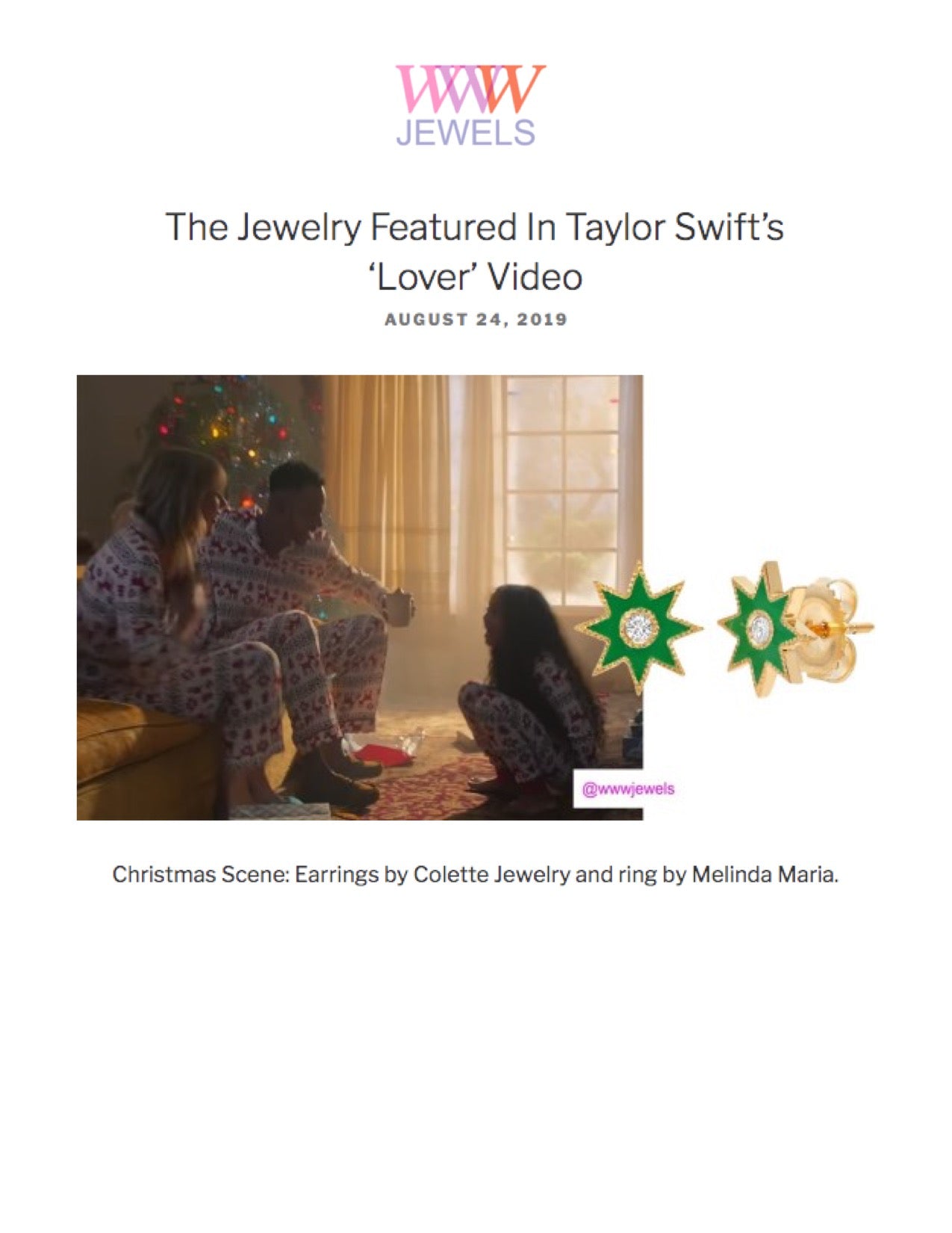 Who Wore What Jewels - Colette - Taylor Swift Video Credit - 8.24.19