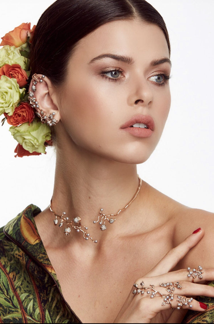 Thistles Choker in 18K Gold & Diamond Necklace — Colette Jewelry