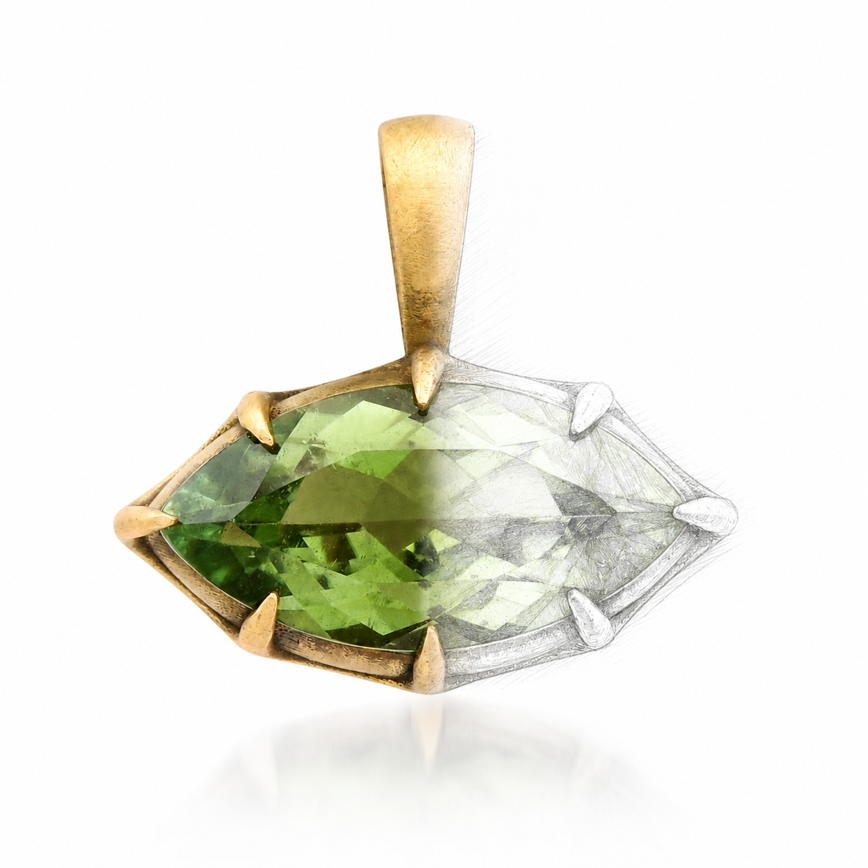 Agar Pendant – 18K Gold & AAA Mint Tourmaline | Colette Jewelry
