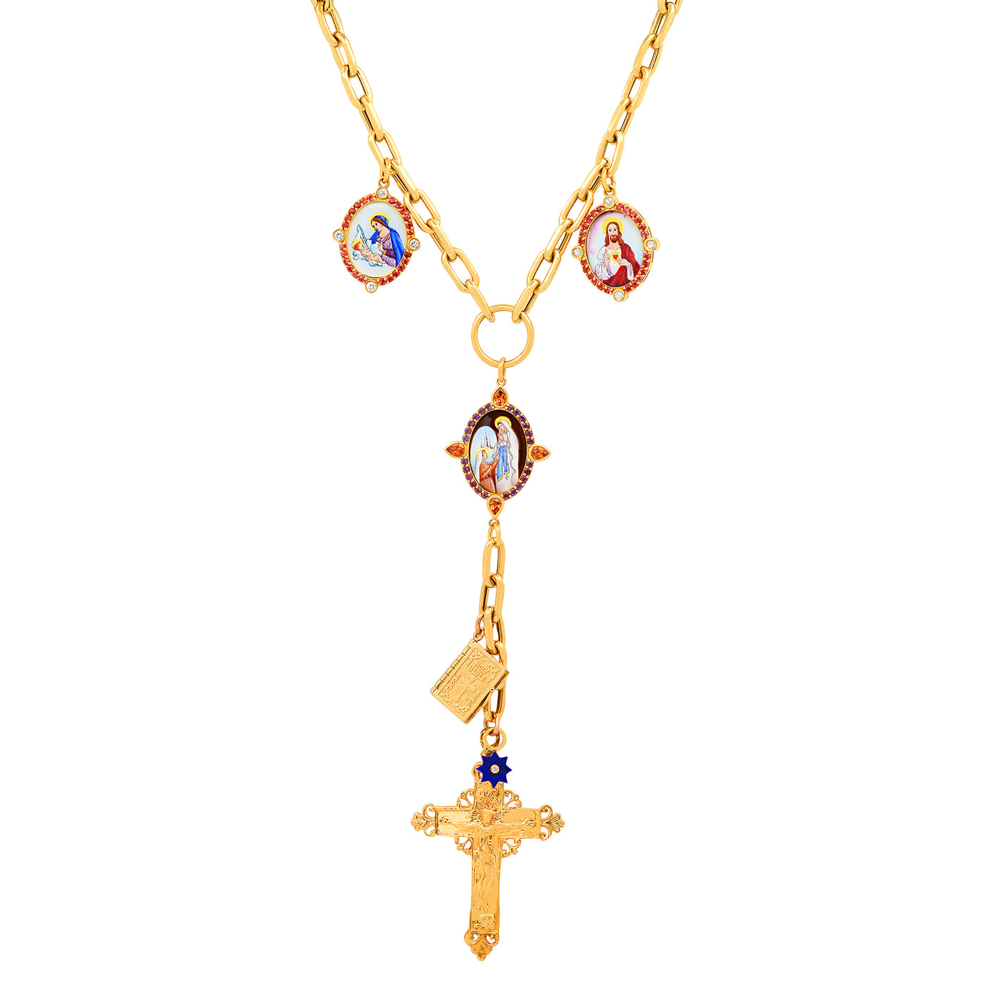 Y Protection Necklace 18K Gold Diamond Colette Jewelry