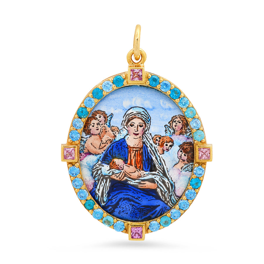 Mary and Son Big Medal Charm 18K Gold Colette Jewelry