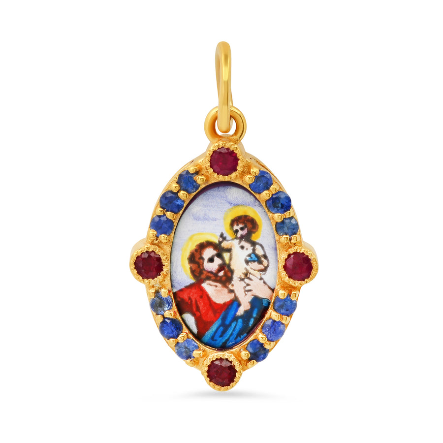 Father and Son Mini Medal Charm 18K Gold | Colette Jewelry