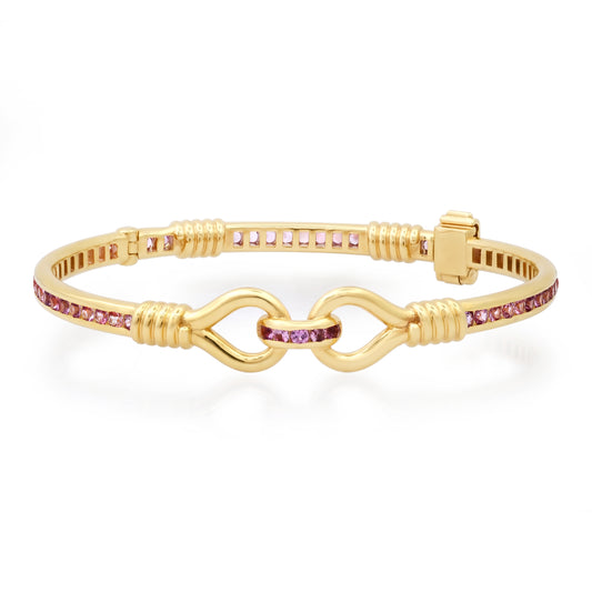 Toi et Moi Double-Knot Bracelet in 18K Gold with Pink Sapphires | Colette Jewelry