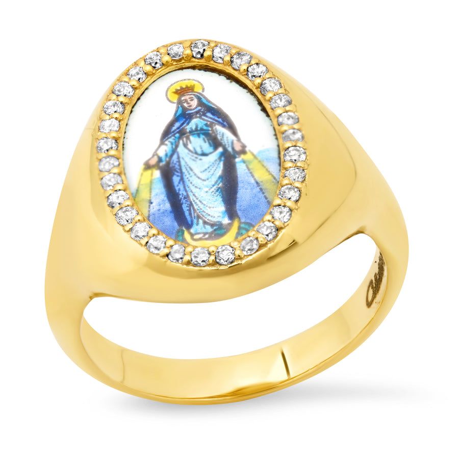 Santos Signet Mother of the World Ring 18K Gold Colette Jewelry